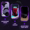 Gaming Desk witn LED RGB Computer Table with Cup Holder & Headphone Hook Black