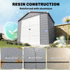 8 x 6ft Garden Shed Storage w/ Foundation Kit, Vents, Grey