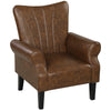 Upholstered Modern Accent Chair, Armchair with Wood Legs, Brown