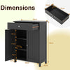 Bathroom Floor Cabinet Freestanding Storage Organizer w/2 Doors-Black