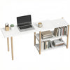Computer Desk with Storage Shelves Writing Desk 150cm White/Oak