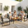 Garden Furniture Set, 4 Piece Patio Furniture with Slatted Table