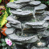 Solar Rock Cascading Fountain Outdoor Garden Water Feature LED Statue Decoration