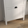 Narrow Shoe Cabinet with 2 Flip Drawers and Top Drawer, White