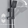 Exposed Shower Taps Mixer Valve Black Bathroom Square Twin Head Bar Shower Set