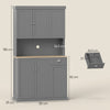 Modern Freestanding Kitchen Pantry Cabinet with Adjustable Shelves, Grey