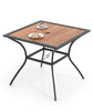 Outdoor Dining Table Patio Table for 4 People with Umbrella Hole Brown