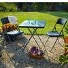 Garden Gear Folding Bistro Set Rattan Effect 2-Seater Table Outdoor Weatherproof