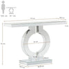 110cm Mirrored Console Table, Modern Silver Console Table with O-Shaped Base