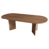 Extendable Table, 160(200)x90cm, Oval Dining Table for 6-8 Seater, Walnut Finish