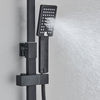 Black EXposed Bathroom Shower Mixer Twin Head Large Bar Set Square Valve System