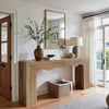 160 cm Console Table for Hallway, Farmhouse Entryway Table with Wavy Design