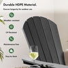 Black Adirondack Garden Chair, HDPE Reclining Outdoor Armchair, Vonhaus
