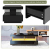 Black High Gloss Coffee Table with RGB LED Lights & Storage, 100x60cm Tea Table