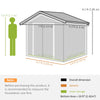 7 x 4ft Garden Shed Storage with Foundation Kit and Vents, Dark Grey