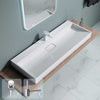 Bathroom Wash Basin Sink Stone Wall Hung Countertop Large +Waste Trap 1200x460mm
