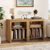 Industrial Record Player Cabinet with Wheels, Vinyl CD Media Storage Side Table