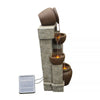 Garden Water Feature Outdoor Solar Powered LED Fountain Cascading Bowls Teamson