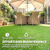 2pcs Artificial Grass Turf with Self-draining Fake Grass Mat 1m x 4m