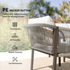 4 Piece Rattan Garden Furniture Set with Loveseat, Armchairs, Table, Grey