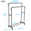 Heavy Duty Double Rail Clothes Garment Hanging Rack Shelf Display Stand UK