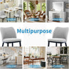 2-Piece Dining Chairs w/ Linen or Velvet Padded Seats, Wood Legs+High Back