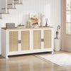 4‑Door Rattan Sideboard Storage Cabinet – Kitchen & Living Room MDF Cupboard