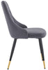 8 Grey Velvet Dining Chairs set Gold Tip Legs velvet luxury dining chairs x 8