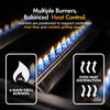 Gas BBQ, 6+1 Burner Barbeque Grill with Gas Hose & Regulator