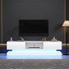 TV Stand Cabinet Unit White 160cm With 16 Color RGB LED Lights High Gloss Front