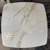 Side Table White Ceramic Glass Top Black Geometric Metal Frame Bedside End Table