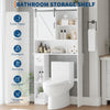 Over The Toilet Bathroom Storage Cabinet Wooden Organizer w/Shelves Sliding Door