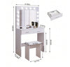 LED Light Vanity Dressing Table Set Bedroom Makeup Desk With Mirror Drawer Stool