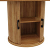 Extendable Dining Table, 118(158)×118x77cm Round/Oval Kitchen Table with Storage