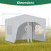 Pop Up Gazebo 3X3M Awning Canopy Party Tent Marquee 4 Sides Garden Outdoor White