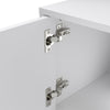 150cm White High Gloss TV Stand Cabinet TV Unit with LED Lights Storage Doors