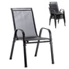 Stackable Garden Chairs Set of 4 Outdoor Patio Furniture Weather-Resistant Black
