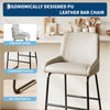 Bar Stools Set of 3/4 PU Leather 24 Inch Height Bar Chairs With Backrest