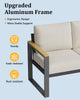 2Pcs Aluminum Patio Armchairs Set Thick Cushion Outdoor Garden Sofa Chairs