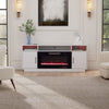 Living Room TV Stand with Electric Fireplace Fire LED Flame Heating Cabinet Unit