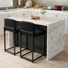 Modern Bar Stools Set of 2, Upholstered Counter Height 24.8" Bar Stools