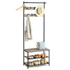 Coat Rack with Shoe Storage, Hall Tree, Coat Stand with Bench, HSR411B01