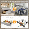 Single Upholstered Bed Frame 3ft Bed Frame with Headboard, Drawer & Wood Slats