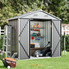 6ft x 4ft Garden Storage Shed Galvanised Metal Steel Sheds w/ 2 Door Ventilation