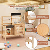 Mud Kitchen for Kids Outdoor Patio Wooden Pretend Play Kitchen with Sink