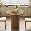 Round Dining Table for 2-4 Person, 80cm Farmhouse Kitchen Table for Dining Room