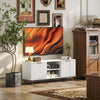 Modern TV Stand Cabinet with Storage for Living Room, White