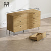 Bedroom Chest of Drawers, Modern 6 Drawer Dresser, Oak