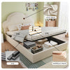 Modern Double Upholstered Bed with Hydraulic Storage, Cloud Headboard, 135x190cm
