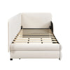3ft Single Upholstered Daybed with Drawers Children Kids Junior Bed Frame Beige